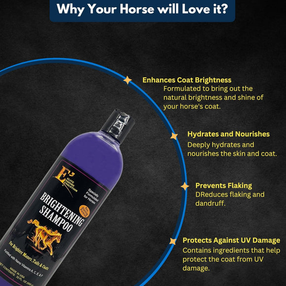 E3 Brightening Shampoo for Horses (32 oz)
