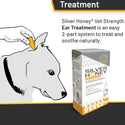 Absorbine Silver Honey Rapid Vet Strength Ear Care Treatment for One Ear For Dogs & Cats (4 oz)