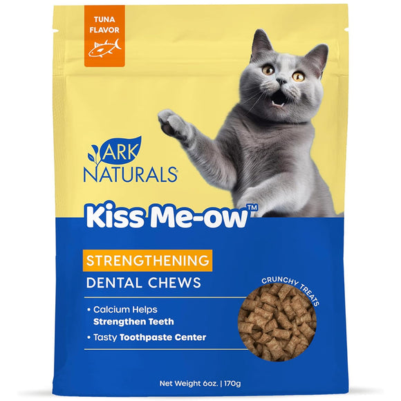 Ark Naturals Kiss Me-Ow Strengthening Dental Chews Crunchy Cat Treats -Tuna Flavor