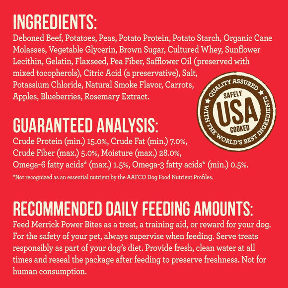 Power Bites Soft & Chewy Grain Free Real Beef Dog Treats (6 oz)