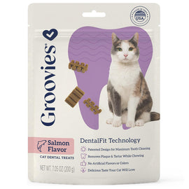 Groovies Salmon Flavor Dental Treats for Cats (7.05 oz)