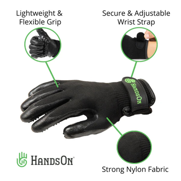 HandsOn Bathing & Grooming Gloves - Black (Small)