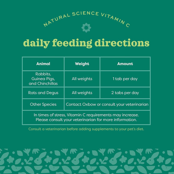 Oxbow Natural Science - Vitamin C Supplement For Small Animals (60 ct)