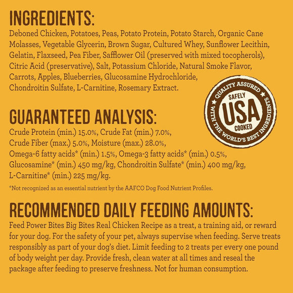 Power Bites Soft & Chewy Grain Free Real Chicken Dog Treats (6 oz)