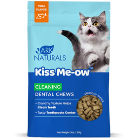 Ark Naturals Kiss Me-Ow Cleaning Dental Chews Crunchy Cat Treats -Tuna Flavor