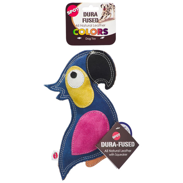 Spot Dura-Fused Colors Leather Parrot Dog Toy - Assorted colors