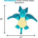 BARK Dingbert the Dragon Squeaky Plush Dog Toy