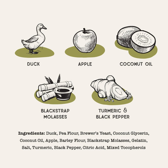 Dog Treat Naturals Superfood Sticks Duck & Apple Dog Treats (10 oz)