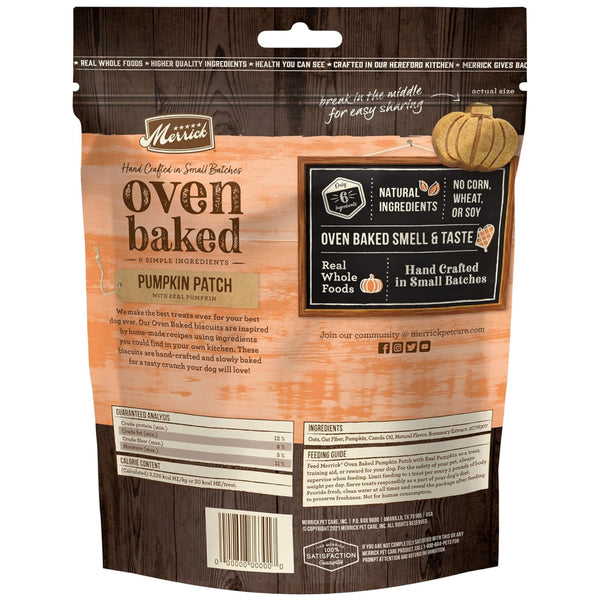 Merrick Oven Baked Pumpkin Patch with Real Pumpkin Treats For Dogs (11 oz)