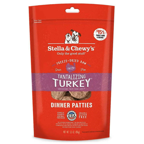 Stella & Chewy's Tantalizing Turkey Dinner Patties Freeze-Dried Raw Food for Dogs (5.5 oz)