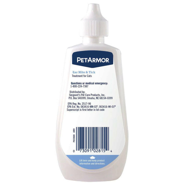 PetArmor Ear Mite & Tick Treatment For Cat (3oz)