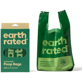 Earth Rated Dog Poop Bags with Handles- Unscented -120 Handle Bags