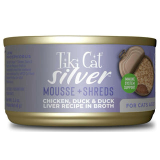 Tiki Cat Silver for Seniors Chicken & Duck & Duck Liver Grain-Free Wet Food For Cats (2.4 oz x 12 cans)