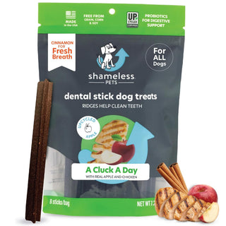 Shameless Pets A Cluck A Day Dental Sticks Treats For Dogs (7.2 oz)