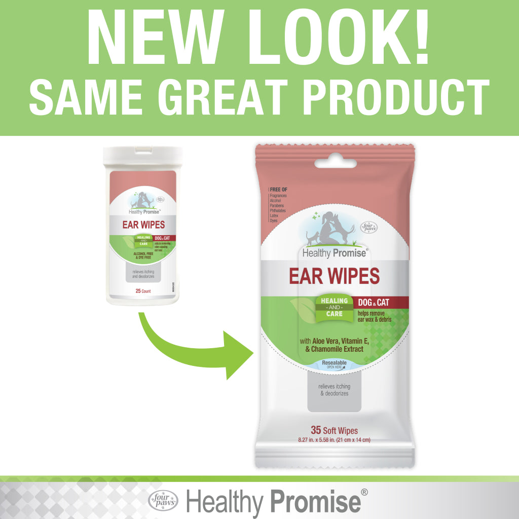 Four Paws Healthy Promise Ear Wipes For Cat & Dog (35 ct)