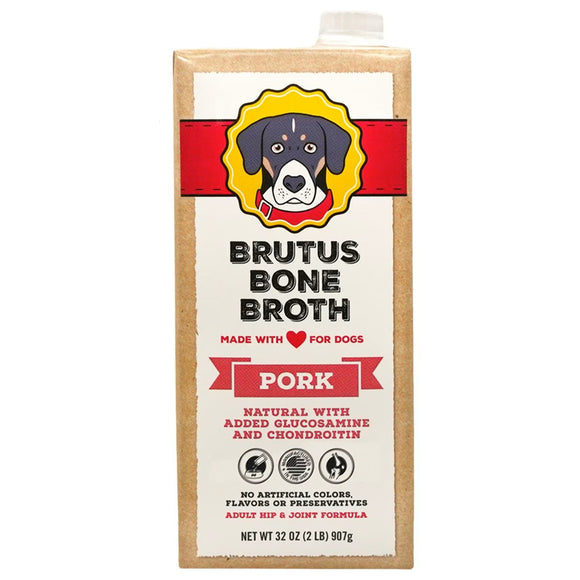Brutus Broth Pork Bone Broth Hip & Joint Formula with Glucosamine for Dogs (32 oz)