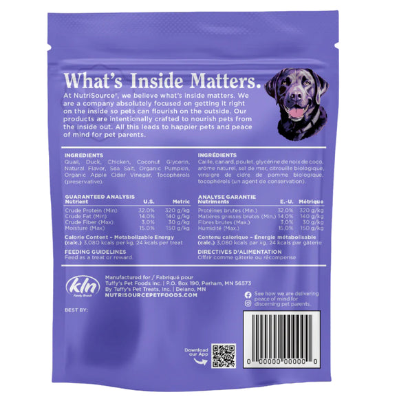 NutriSource Jivin' Jerky Quail Duck & Chicken Dog Jerky Treats (4 oz)