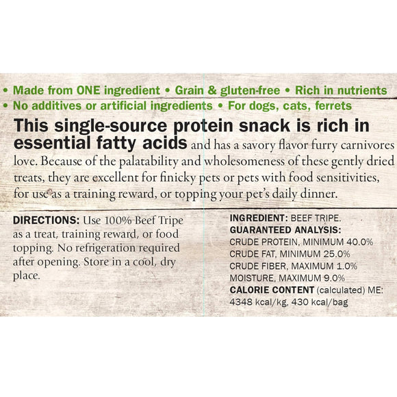 Evanger's Nothing but Natural Gently Air Dried Beef Tripe Dog & Cat Treats (3.5 oz)