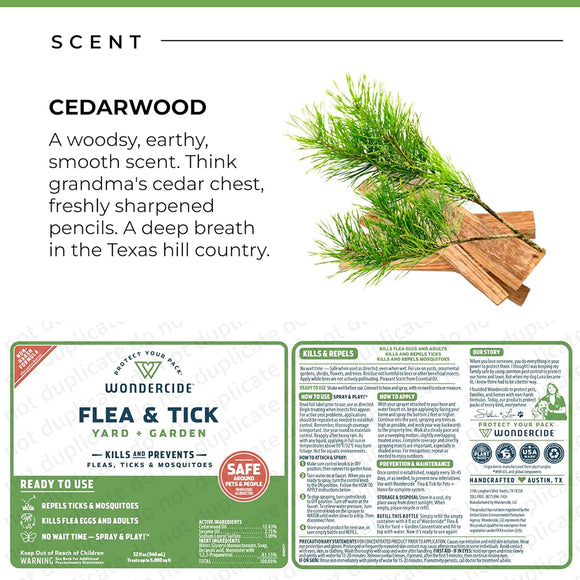 Wondercide Natural Flea Tick & Mosquito Repellent Spray for Yards & Gardens (32 oz)