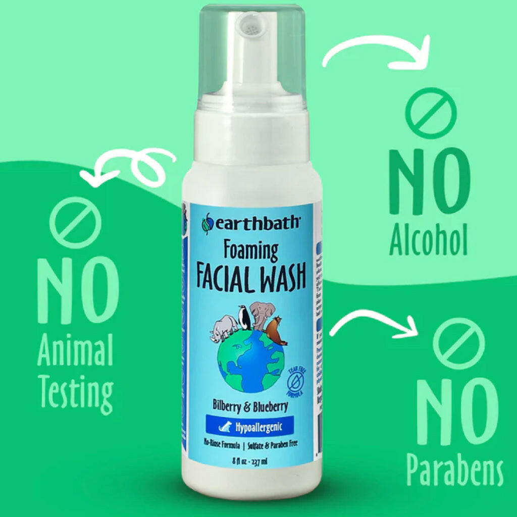 Earthbath Foaming Facial Wash Bilberry & Blueberry Pump For Dogs & Cats (8 oz)