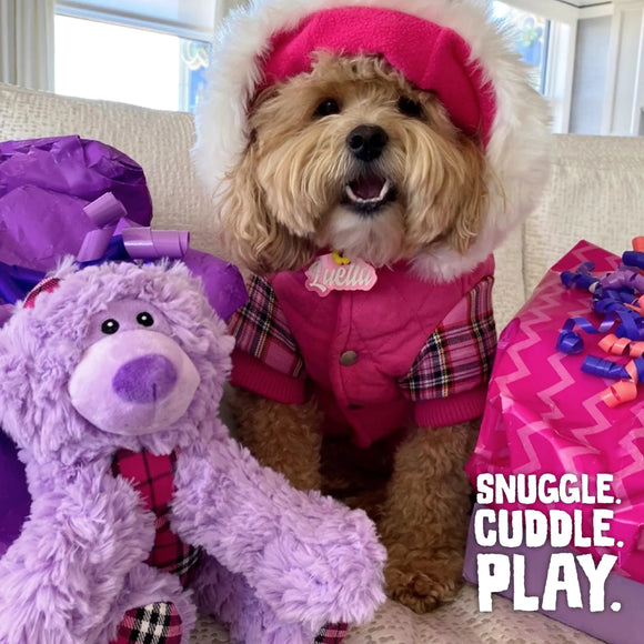 Snugarooz Bella the Bear Tough & Durable Soft Squeaky for Chewers Dog Toy- (11")