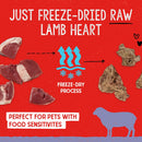Stella & Chewy's Free-Dried Lamb Hearts Dog Treats (3 oz)