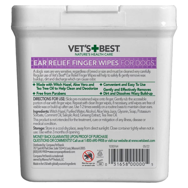 vet's best ear relief finger wipes