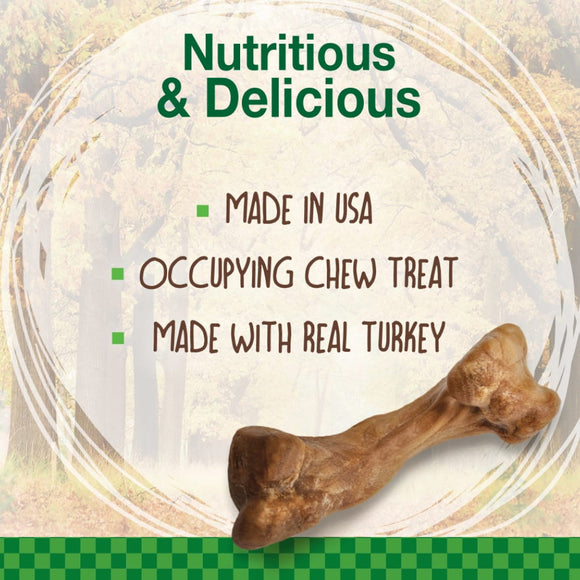 Nylabone Healthy Edibles Puppy WILD Natural Long-Lasting Turkey Flavor Bone Chew Treats for Puppies- Small/Regular (4 Count)