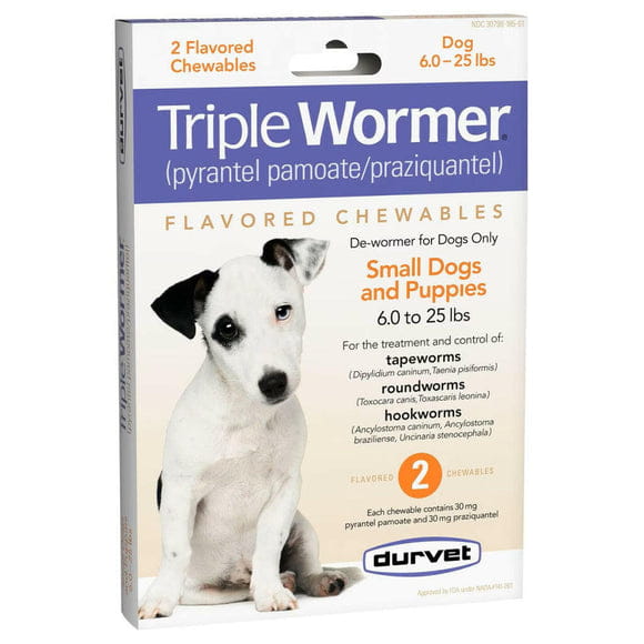 Durvet Triple Wormer for Puppies and Small Dogs chewable tablets