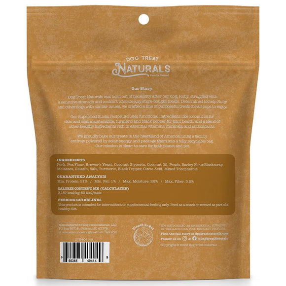 Dog Treat Naturals Superfood Sticks Pork & Peach Dog Treats (10 oz)