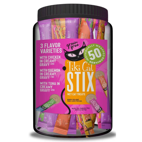 Tiki cat stix come in a variety pack with 3 different flavors