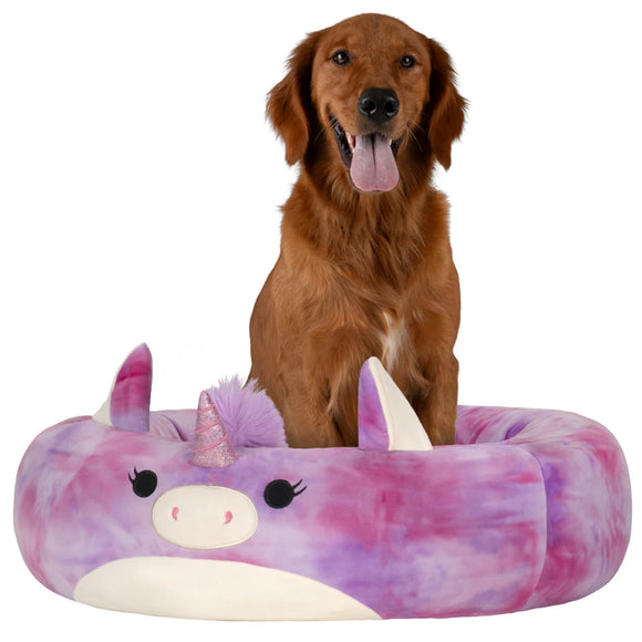Squishmallows Plush Bolster Pet Bed- Lola the Unicorn