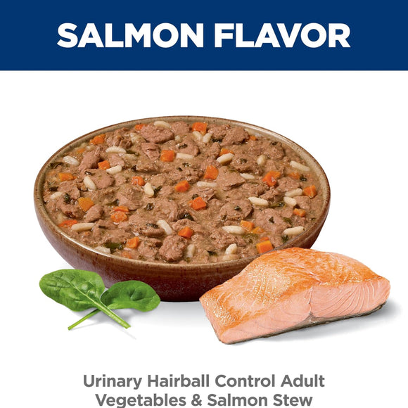 Hill's Science Diet Adult Urinary & Hairball Control Vegetables & Salmon Stew Recipe Wet Cat Food (2.9oz x 24 cans)