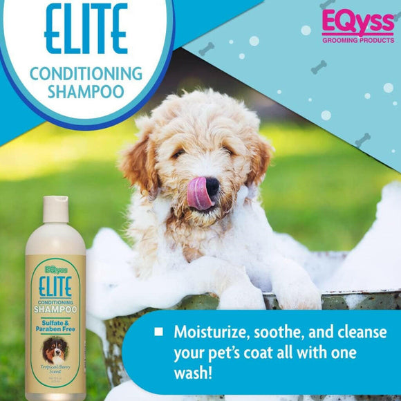 EQyss Grooming Products Elite Conditioning Shampoo Tropical Berry Scent For Pets (16 oz)