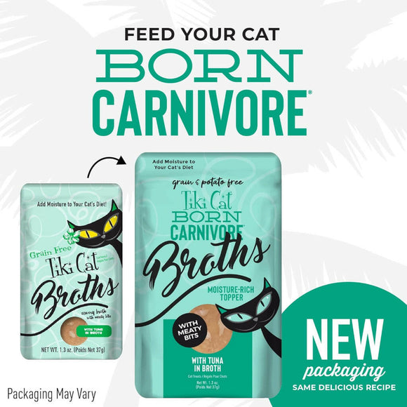 Tiki Cat Tuna Broth Pouch Grain-Free Wet Food For Cats (1.3 oz x 12 pouches)