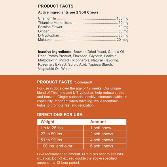 Chew + Heal Anxiety + Stress Calming Treats for Dogs 