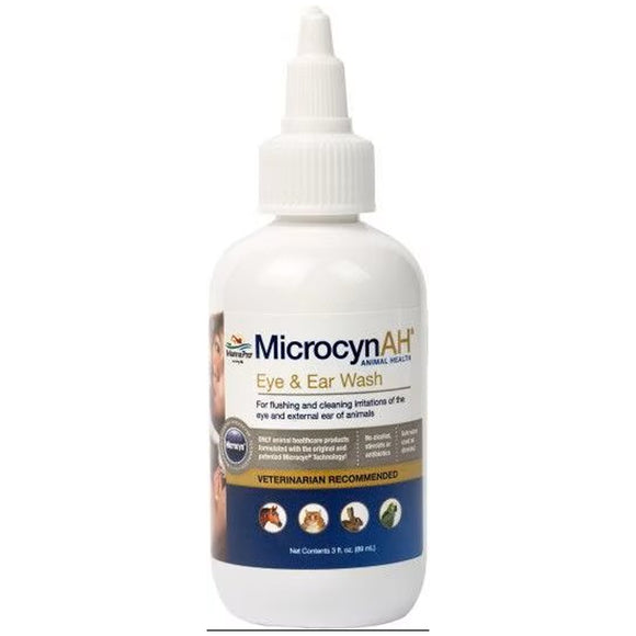 MicrocynAH Ear & Eye Wash For Pets (3 oz)