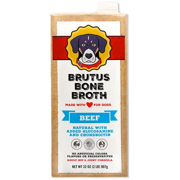 Brutus Broth Beef Bone Broth Hip & Joint Formula with Glucosamine for Dogs (32 oz)