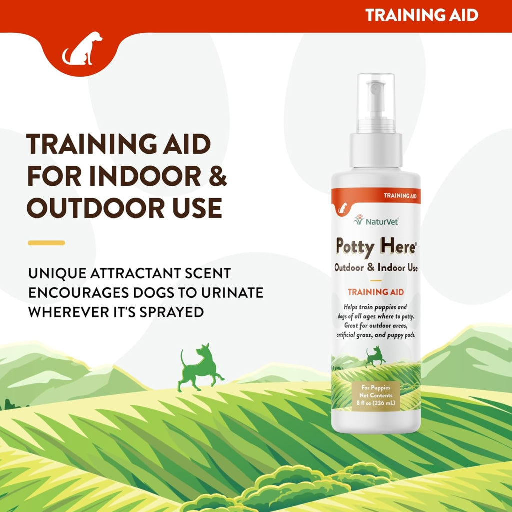 NaturVet Potty Here Training Aid Spray for Indoor & Outdoor Use (8 oz)