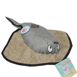 Snugarooz Sally the Stingray Spikey Ball Grey Tough & Durable Dog Toy (21")