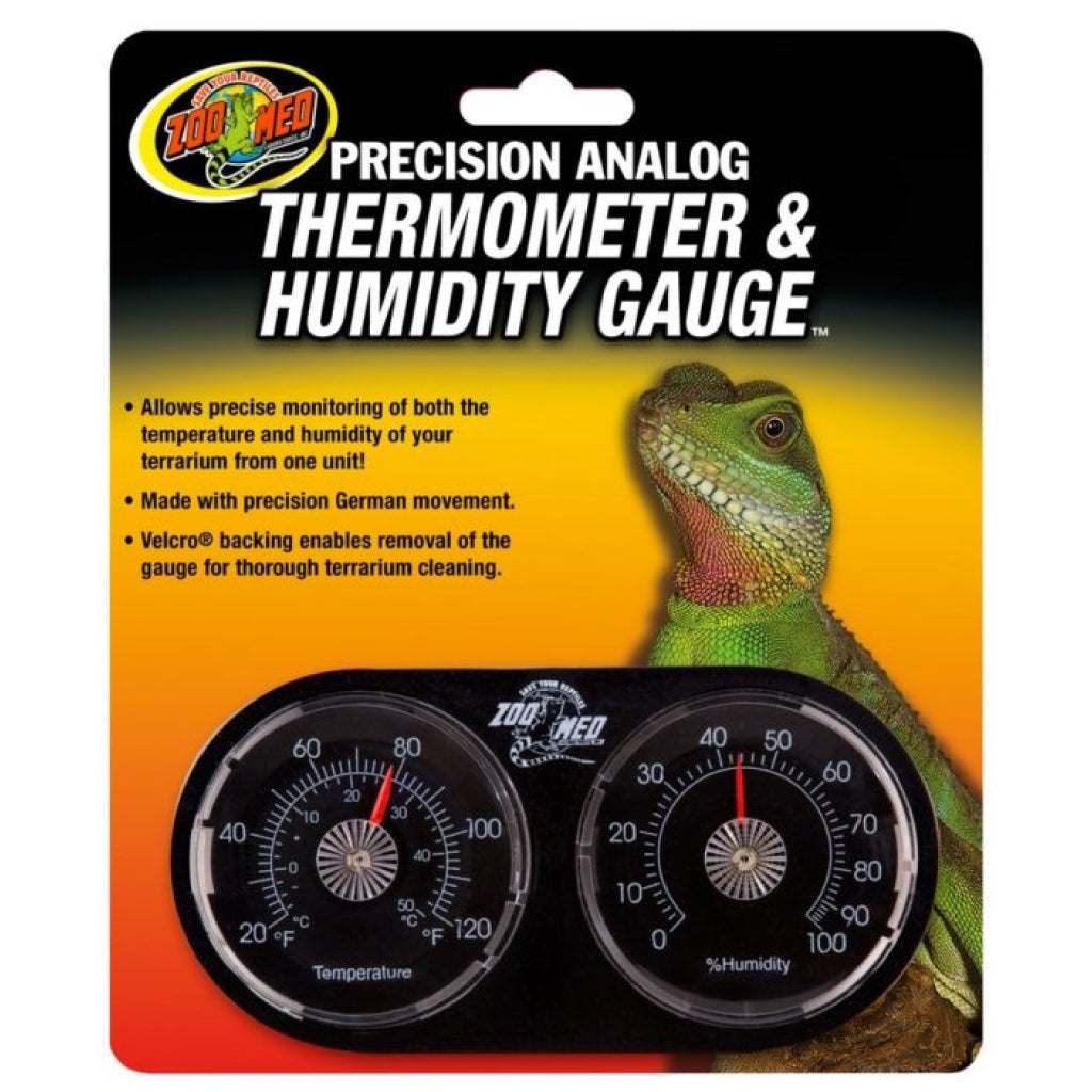 Zoo Med Precision Analog Thermometer & Humidity Gauge For Reptiles