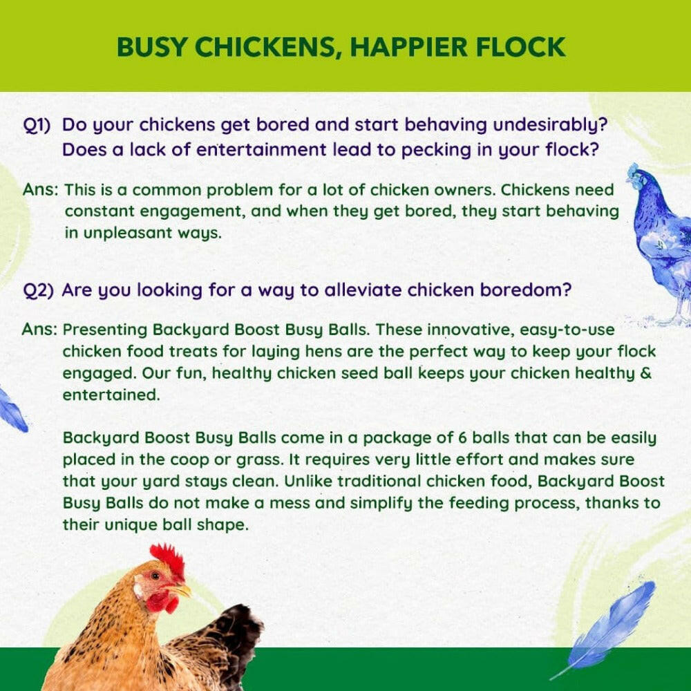 Backyard Boot Busy Balls For Digestion and Gut Health for Chickens (6 balls)