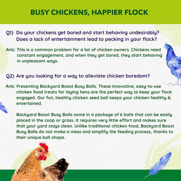 Backyard Boot Busy Balls For Digestion and Gut Health for Chickens (6 balls)