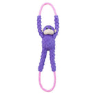 Zippy Paws Monkey RopeTugz Durable Rope Squeaky Chew Toy For Dog Purple (Large)