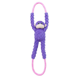 Zippy Paws Monkey RopeTugz Durable Rope Squeaky Chew Toy For Dog Purple (Large)