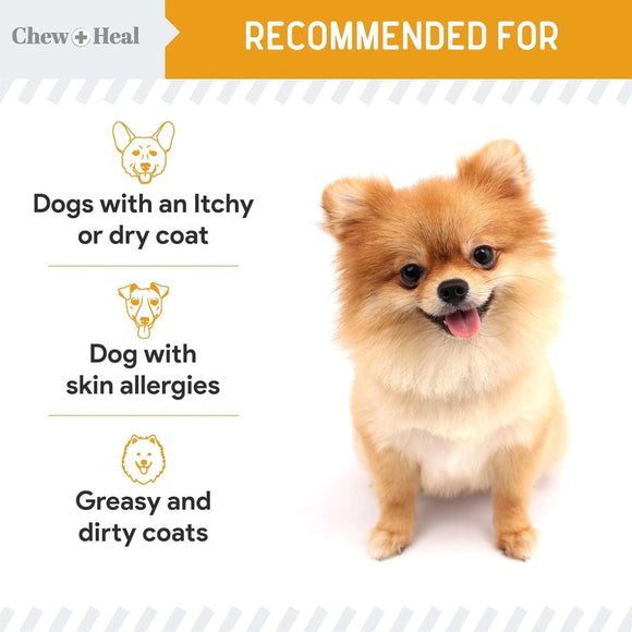 Chew + Heal Norwegian Salmon Oil Skin & Coat Supplement For Dogs & Cats