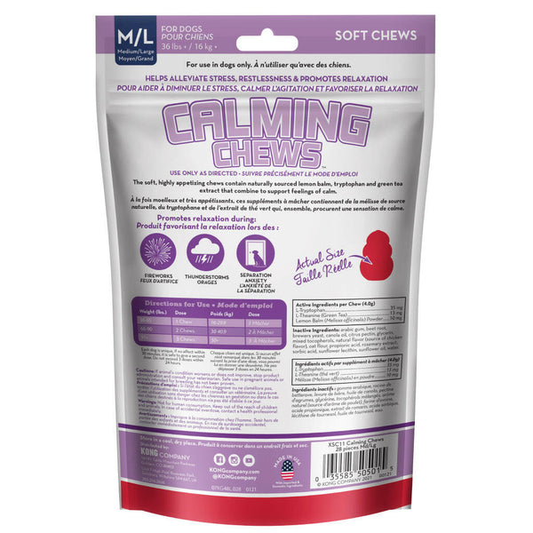 Kong Calming Chews for Medium & Large Dogs (28 chews)