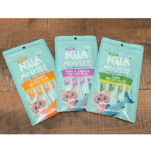 Love Nala Mousse Lickable Treats For Cats- Variety Pack (0.5 oz tube x 24)