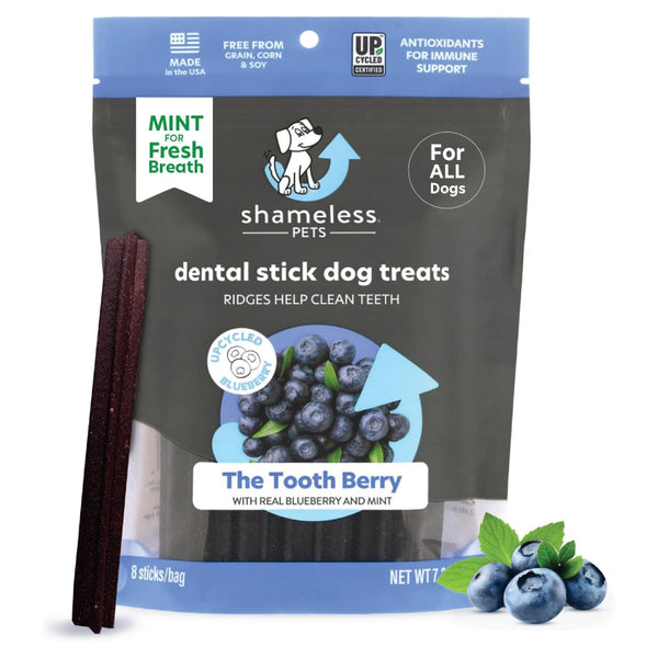 Shamless Pets The Tooth Berry Dental Sticks Treats For Dogs (7.2 oz)