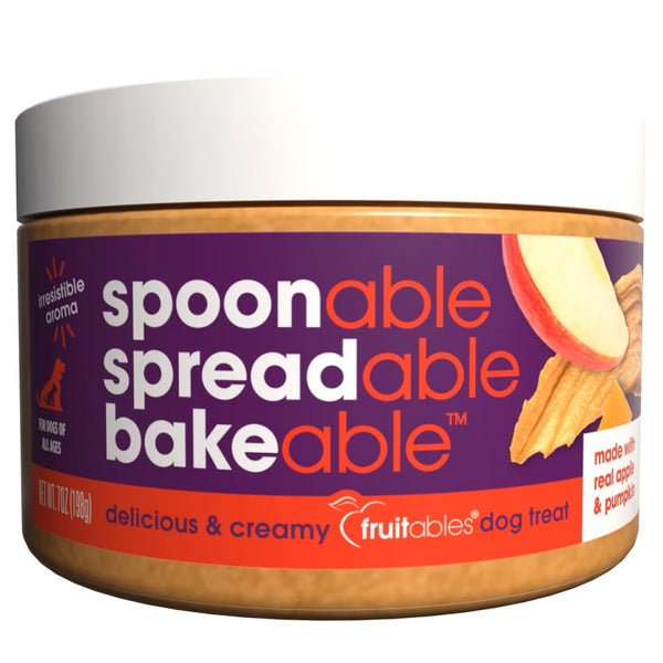 Fruitables Spoonable Spreadables Creamy Real Apple & Pumpkin Treats For Dogs (7 oz)